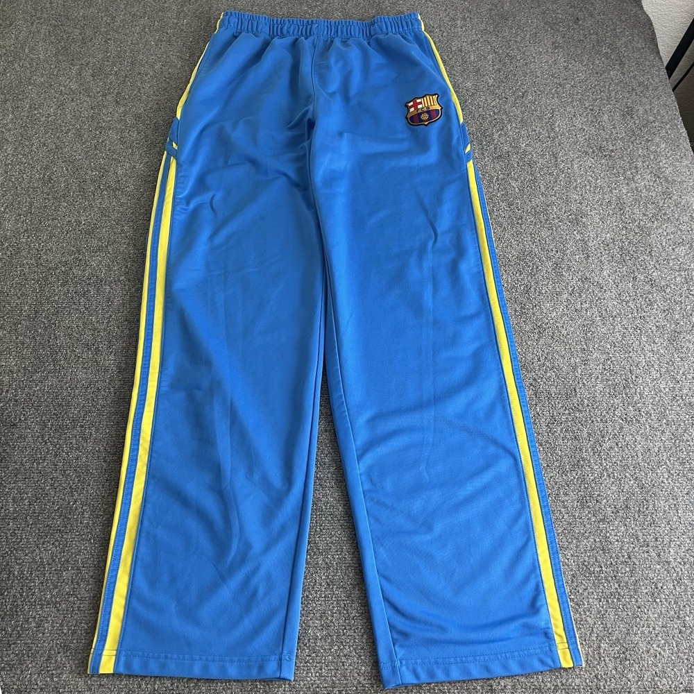 FC Barcelona Track Pants Mens XL Blue Yellow Stripes FCB Official Soccer Y2K